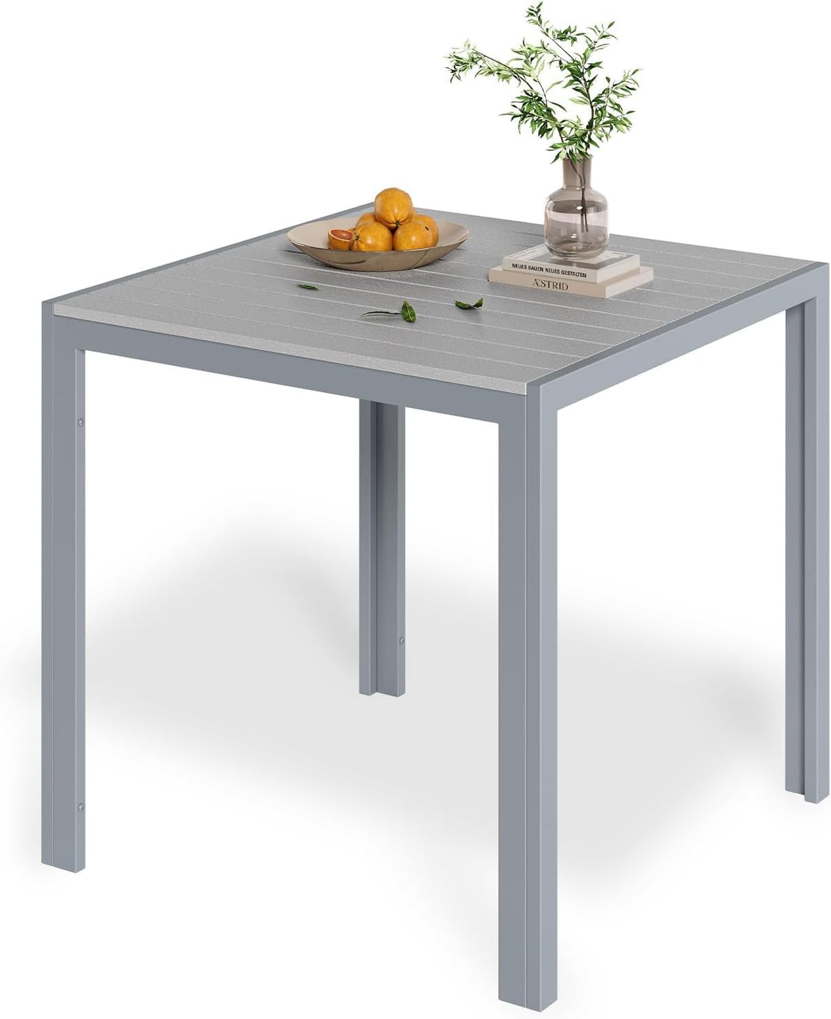 LIFERUN Gartentisch Aluminium, Balkontisch, Terrassentisch, 72 cm, 45 cm, 75 cm
