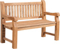 CLP Teakbank Jackson V2 Wetterfeste Holzbank Sitzbank, Größe:120 cm, Teakholz, wetterbeständig, Farbe: Teak