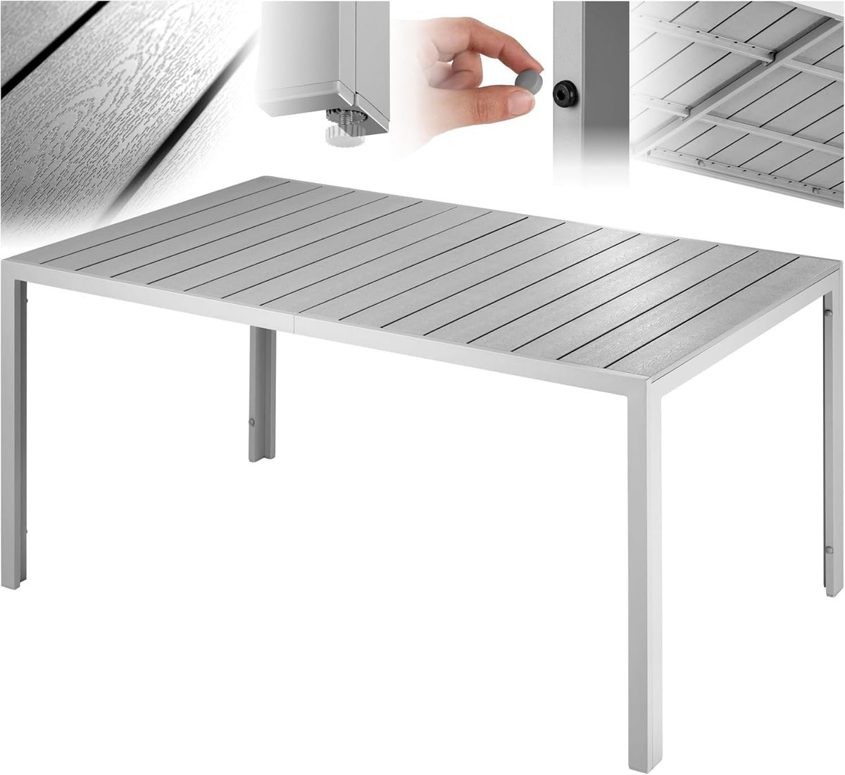Tectake Gartentisch, Esszimmertisch, Balkontisch, Outdoor