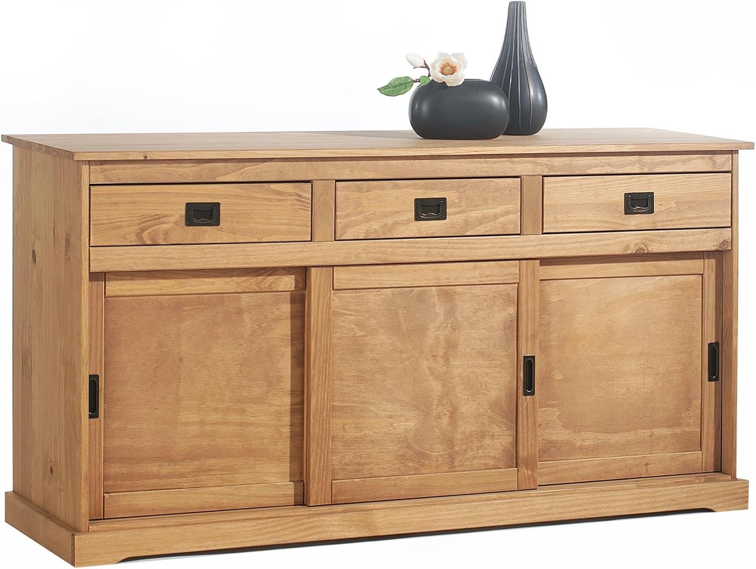 IDIMEX Sideboard Savona Kommode mit 3 Türen und 3 Schubladen, Kommodenschrank, Flurschrank, Büro, 45 cm, 32,5 cm, Massivholz