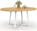 Esstisch - Ausziehbarer runder IDMarket, 150 cm, Holz/Weiß, Ausziehbarer runder Esstisch, Metall, Samt