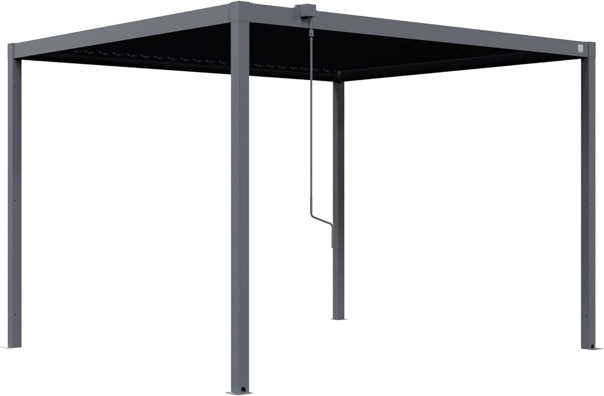 Pavillon PRIMEYARD Pergola 3, 5 Pfosten GFP, geschlossen 100% wasserdicht, 100 kg/m2, robuster Materialqualität, wetterbeständige Ausführung