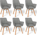 WAFTING 6er Set Drehbare Esszimmerstühle, Stuhl, Esszimmerstuhl, Schlafzimmer, 150 kg, 1-2 cm, Massivholz