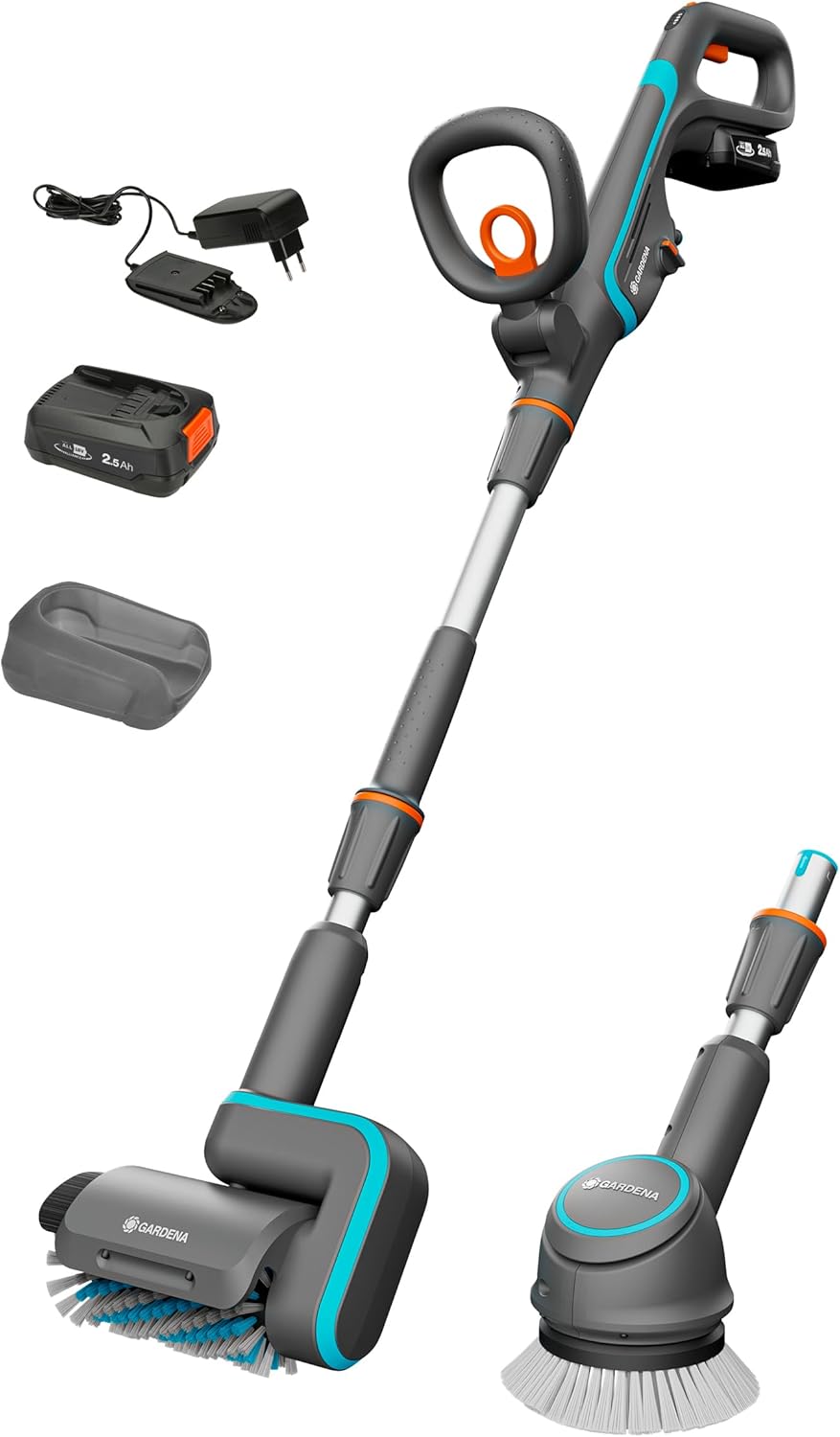 Gardena Akku-Multi-Reiniger AquaBrush Universal 04/18 V P4A Ready-To-Use Set, 2.5 Ah, 1330 - 1364 mm, 955 mm, 3,6 - 4,4 kg