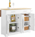 SoBuy Kücheninsel mit Rollen, Mixer, Kaffeemaschine, 44 cm, 69 cm, 98 kg, 43 kg, Weiß