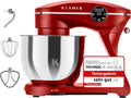 KLAMER Küchenmaschine 1800 W, 7,6 kg, 1,5 kg, 5 l, Edelstahl, Rot