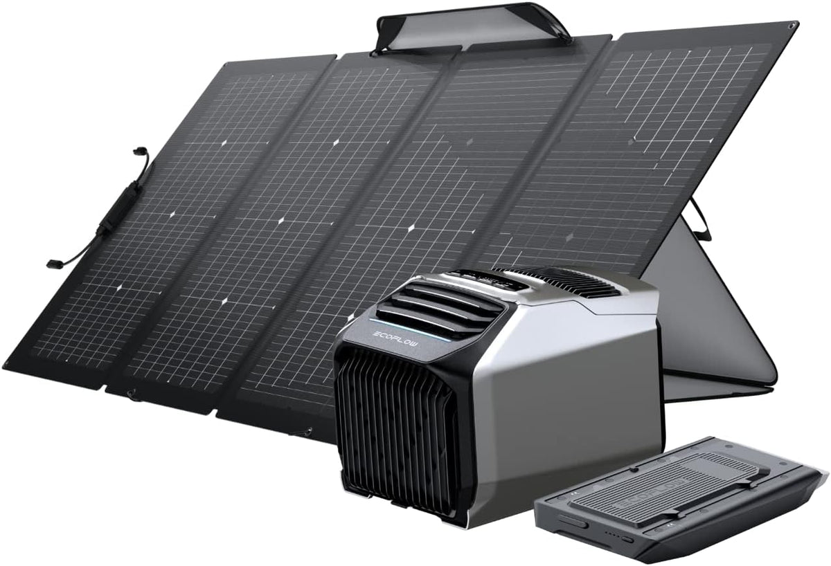 EF ECOFLOW EcoFlow mobile Klimaanlage, 5100 BTU schnelle Kühlung, 6100 BTU Heizung, 220W, WAVE 2, Schwarz/Silber