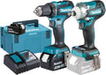 Makita DLX2452TJ Akku-Kombo-Kit 18 V 'KFZ-Set' (DDF485 + DTW300) / 5,0 Ah, Akku-Bohrschrauber, Akku-Schlagschrauber, Schnellladegerät