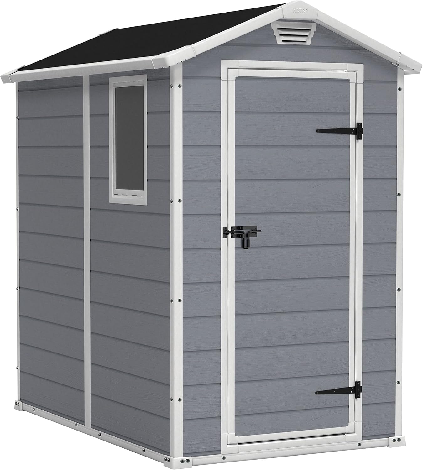 Keter Manor 4 × 6S Gartenhaus wetterfest 3.8m3, Praktisch, 198 cm, Kunststoff