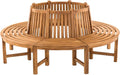 CLP Baumbank Novum I Rundbank mit 8 Sitzplätzen I Naturbelassene Holzbank Mit, 200 cm, 89,5 cm, 45,5 cm