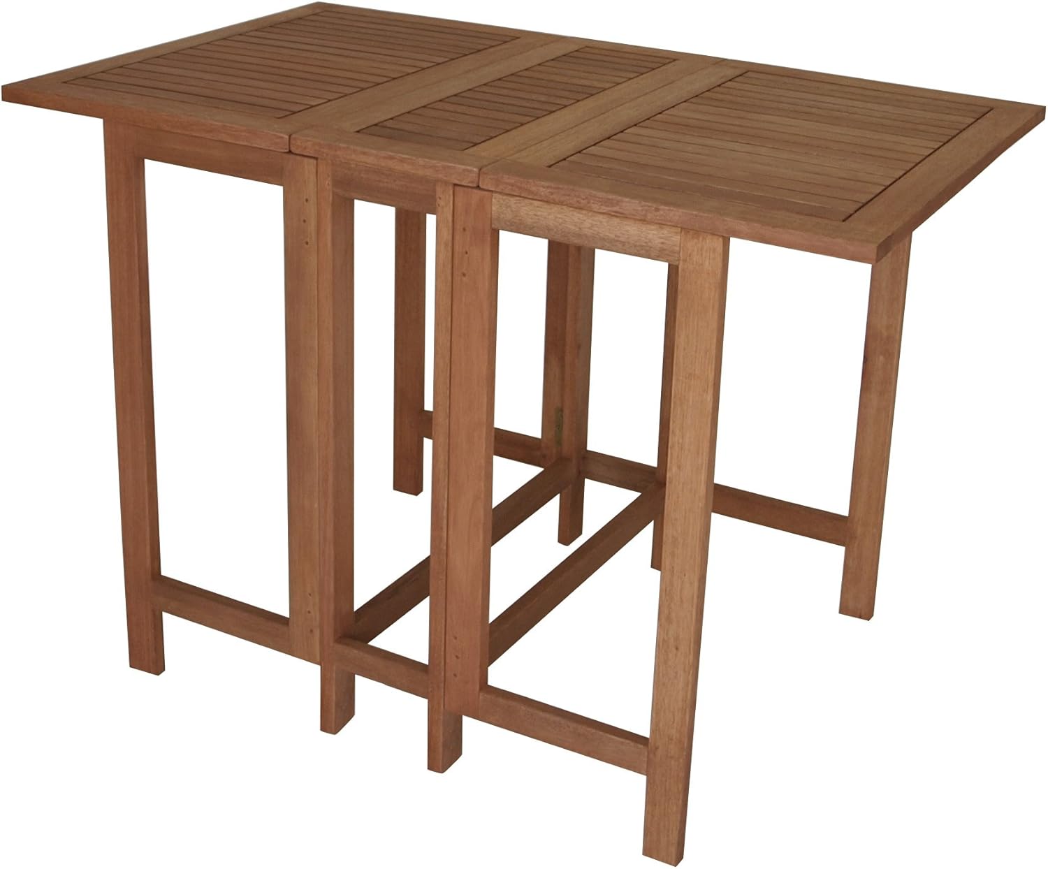 Esstisch Doppel Klappentisch Balkon Tisch 107 gartenmoebel-einkauf, 74 cm, Eukalyptus geölt, Zertifiziert, braun