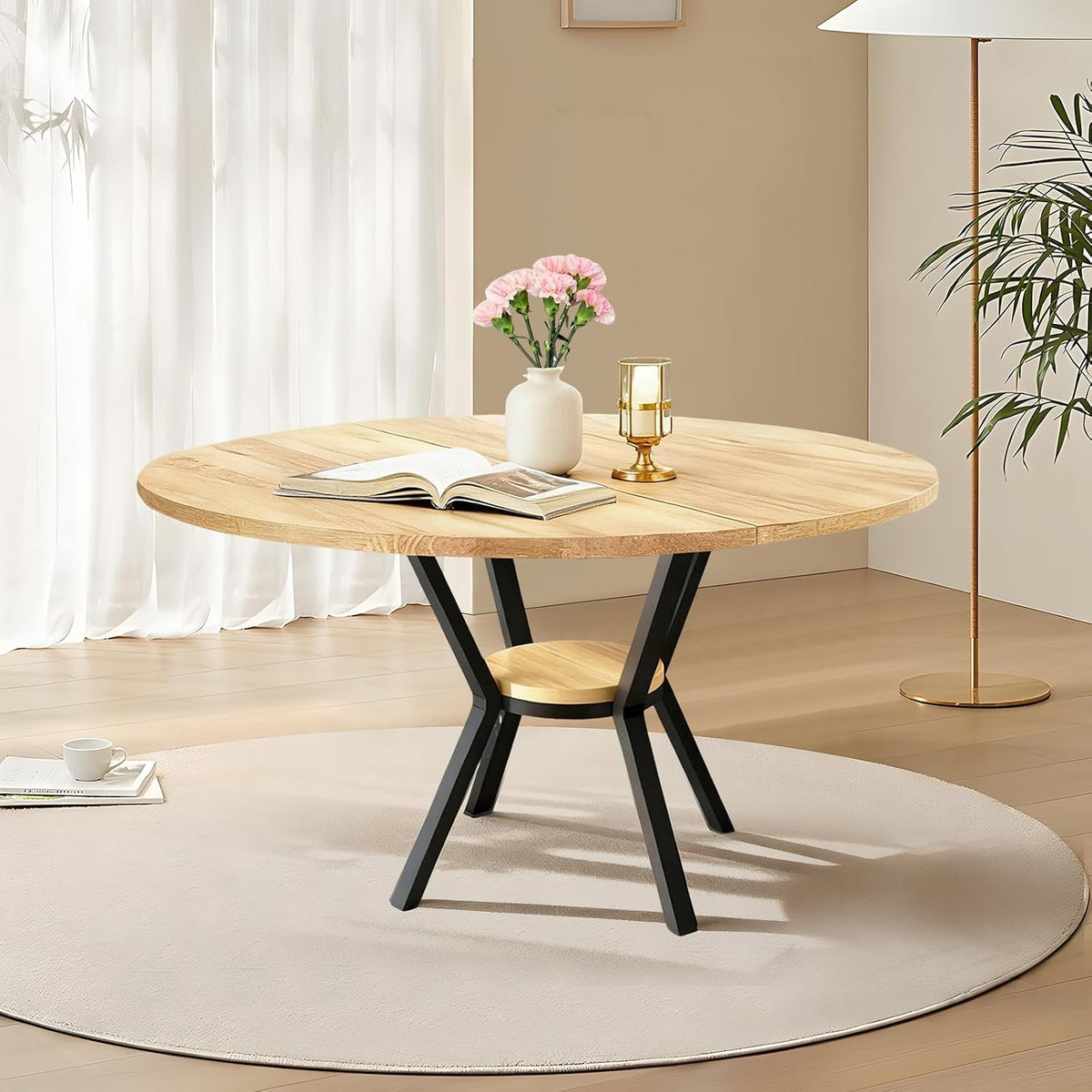 TWSOUL Esstisch Rund für 2–4 Personen, Modern-minimalistisch, Küchentisch, 75 cm, 20 cm