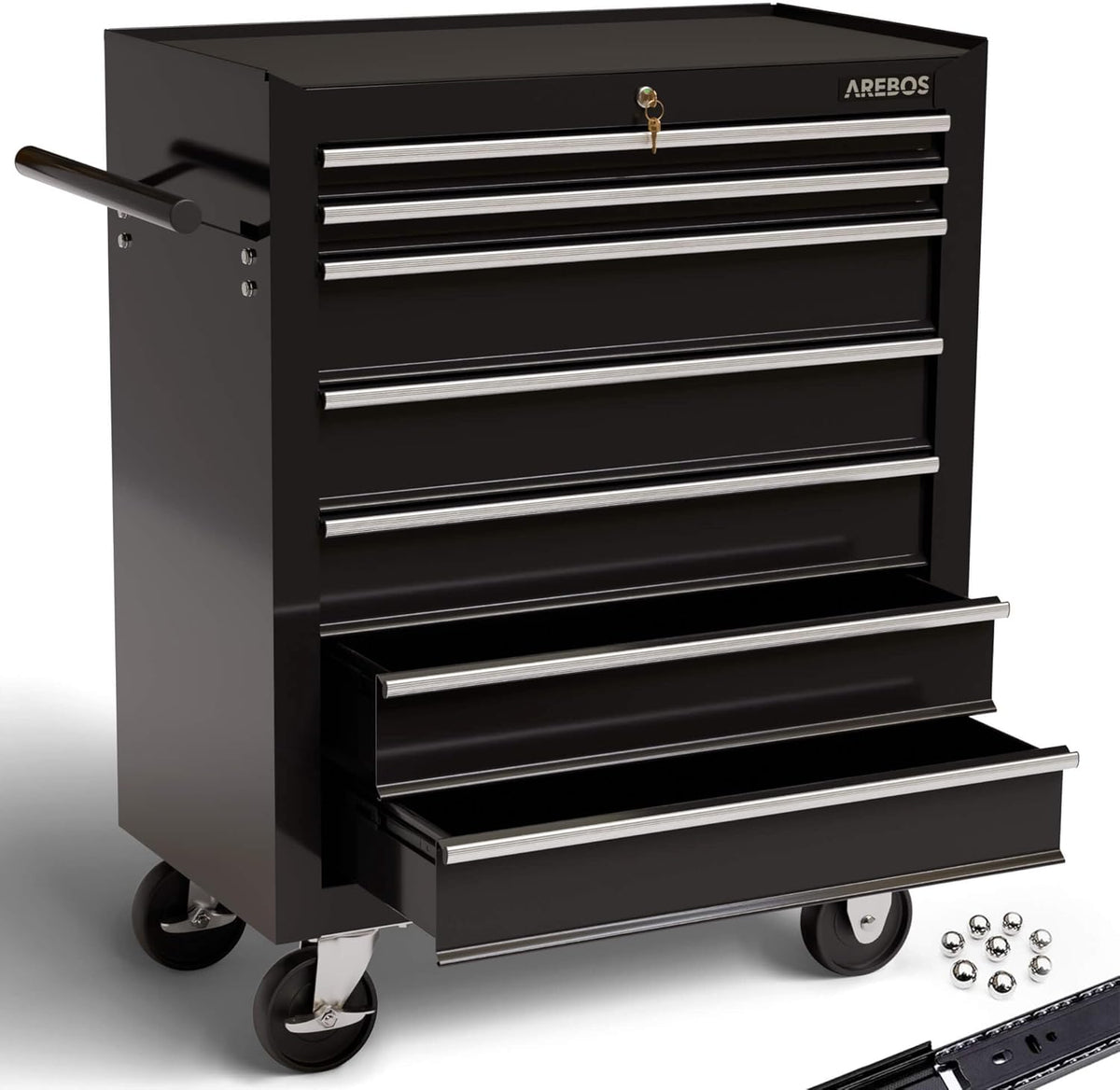 Arebos Werkstattwagen 7 Schubfächer, 78 cm, 66 cm, 3,5 cm, 24,45 kg