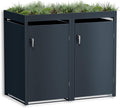 Metzler Mülltonnenbox in Anthrazit mit Pflanzdach 2er 240 l, Automatisch, 332,2 cm