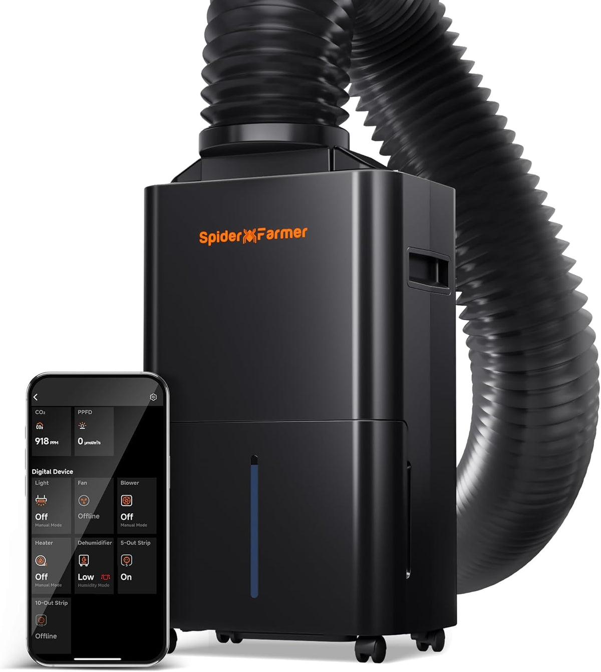 SPIDER FARMER Luftentfeuchter, Automatisch, 2.1 l, 12 l, 18.3 °C, 26.7 °C