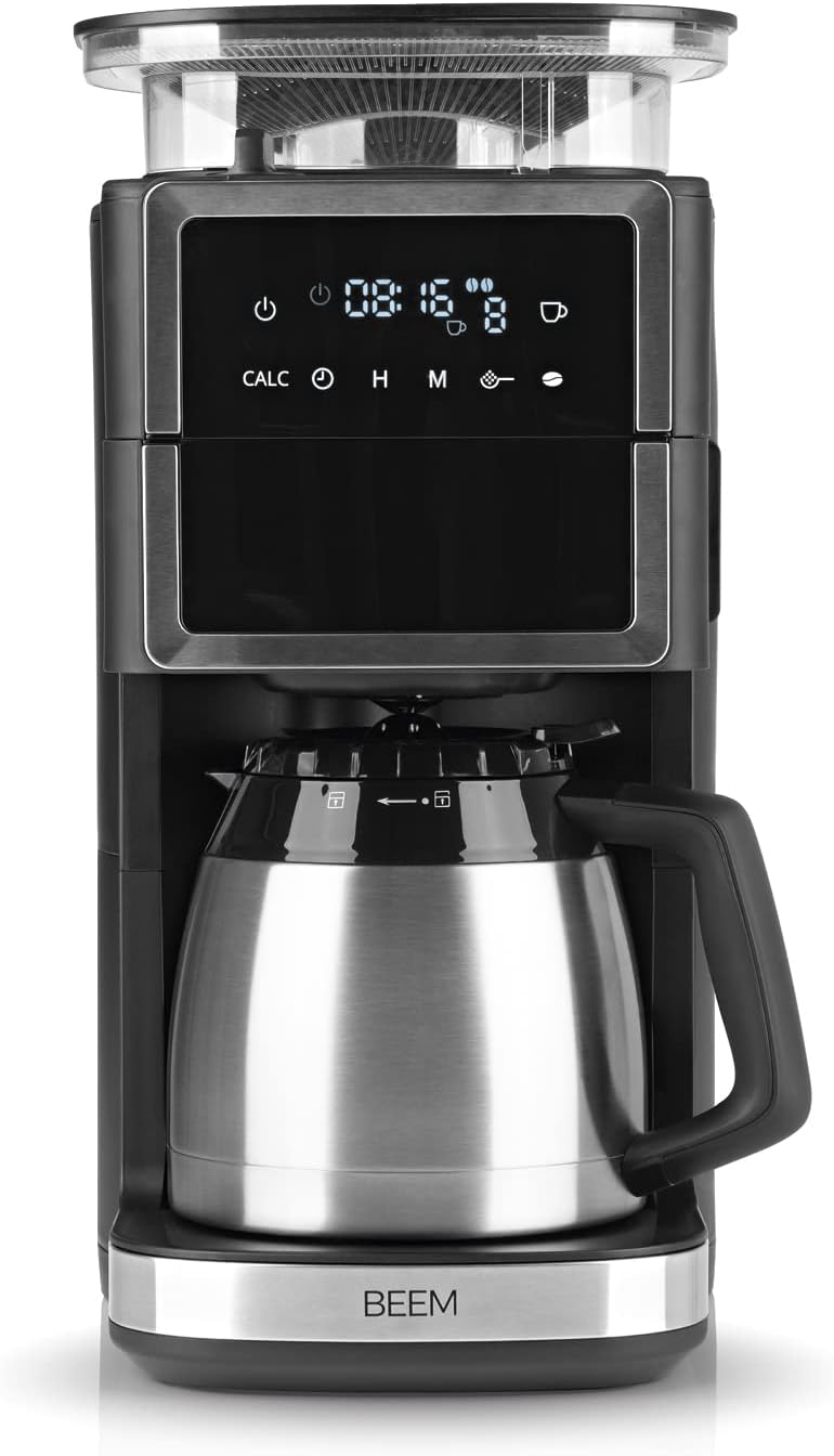 BEEM FRESH-AROMA-PERFECT III Filterkaffeemaschine mit Mahlwerk - Thermo, 1,25 l, 180 g, Edelstahl