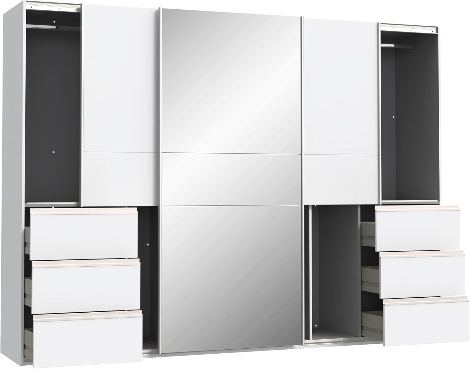 FORTE Winn 2 Schwebetürenschrank 270, Kleiderschrank, 58 cm