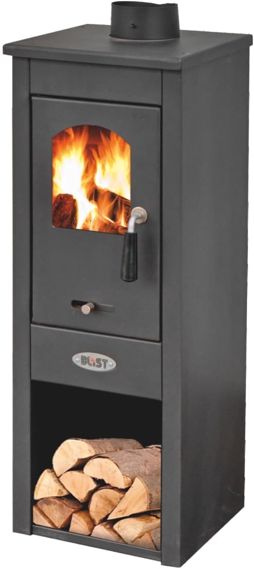 Blist Kaminofen Mod. Lux Lm, 7 kW, Holz, Schwarz, Gusseisen