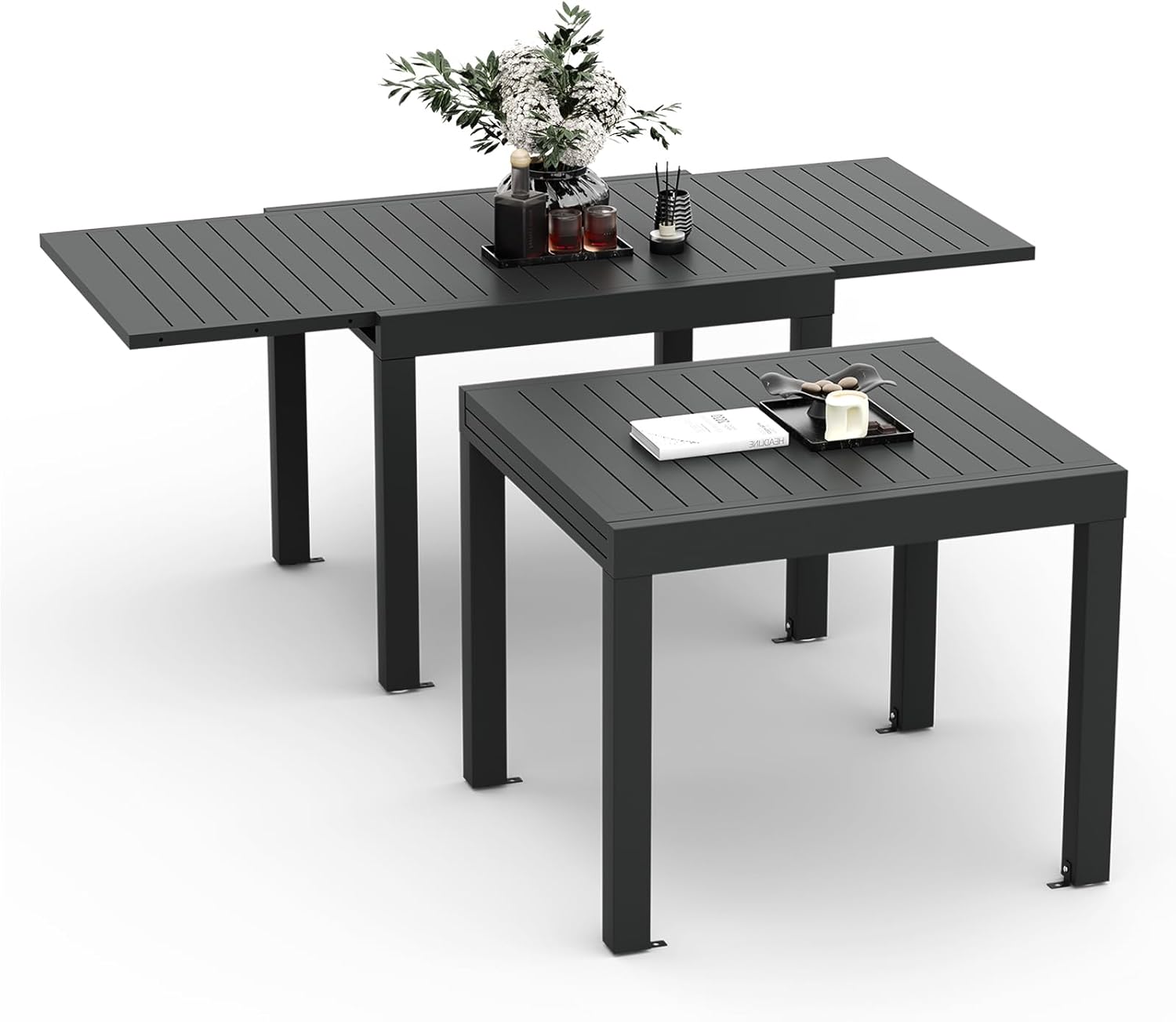 Devoko Esstisch Ausziehbar, Kaffeetisch, Partytisch, 80 cm