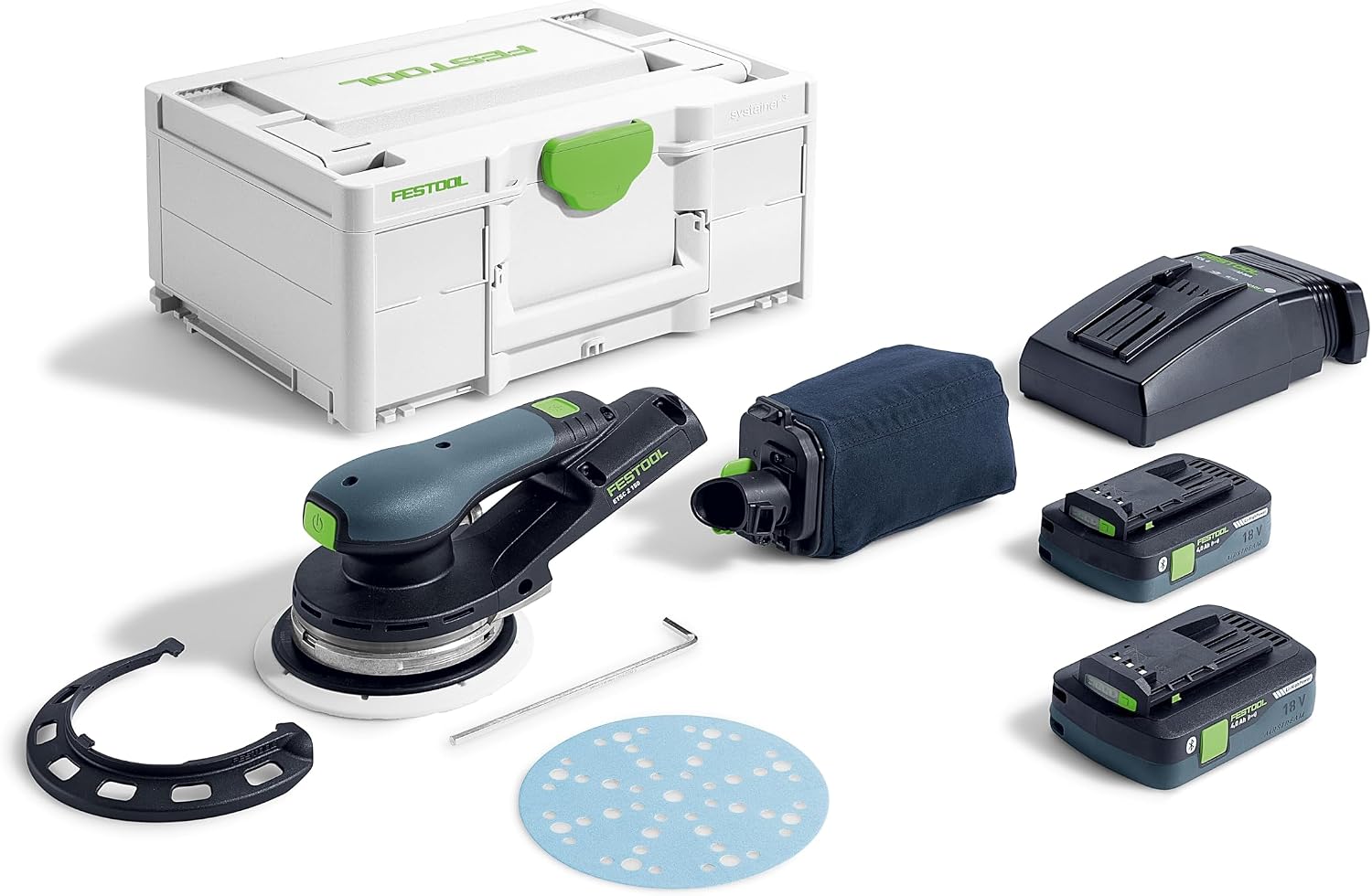 Festool Akku-Exzenterschleifer ETSC 2 125 4,0 I-Plus incl., Praktisch, 18 V, 4,0 Ah, App, LED