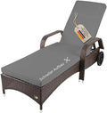 RS Trade Sonnenliege Gartenliege Toscana Wetterfest mit Rollen, Praktisch, 40 cm, 60 cm, 7 cm