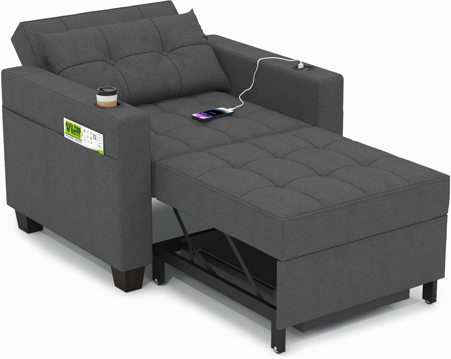 DURASPACE Schlaferstuhl, Bett, Einzelbett, Büro, 93 cm, 79 cm, 86,8 cm, 150 kg
