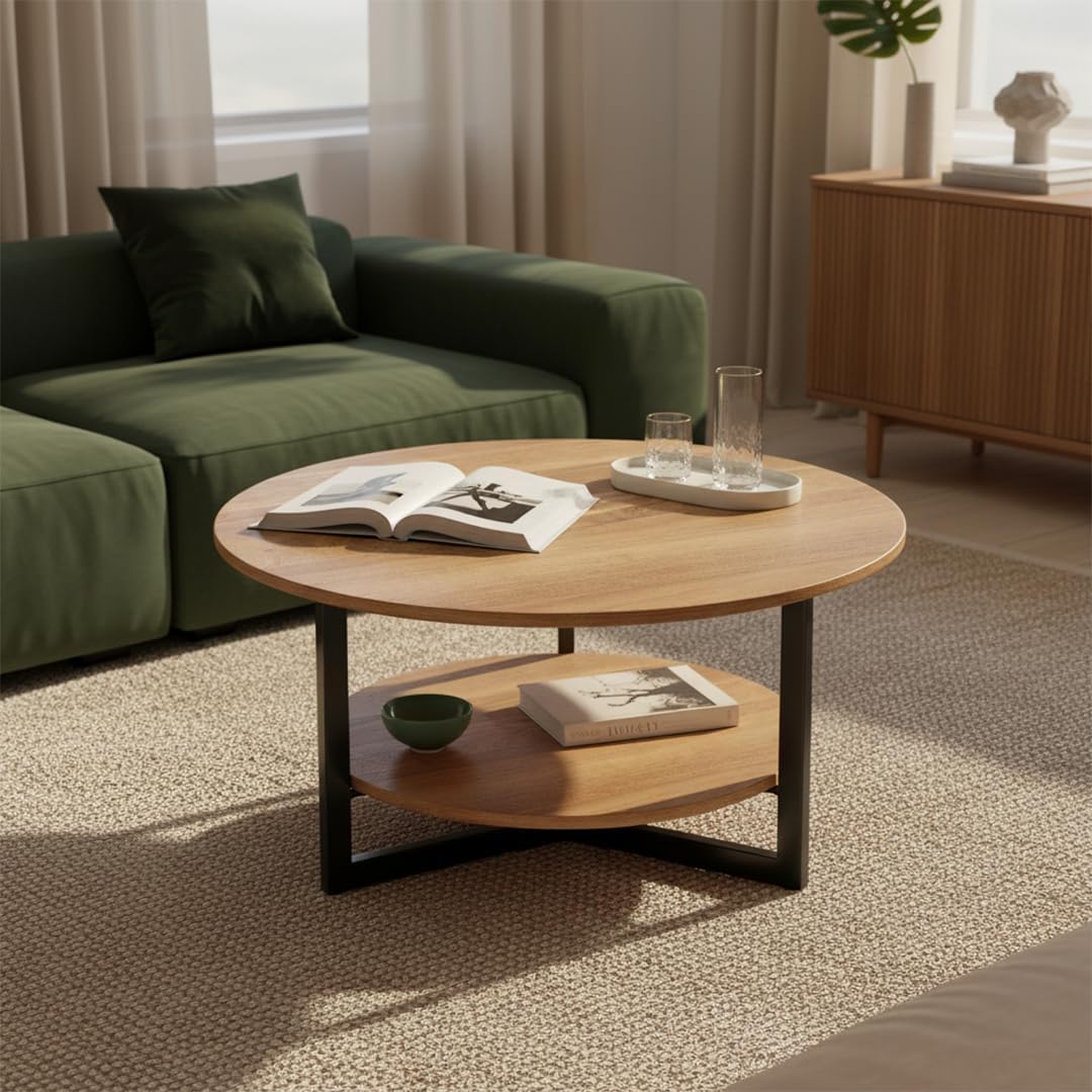 Skølm Drakkar Couchtisch rund Ø70 cm, Wohnzimmertisch, Beistelltisch, 10 kg, 46 cm