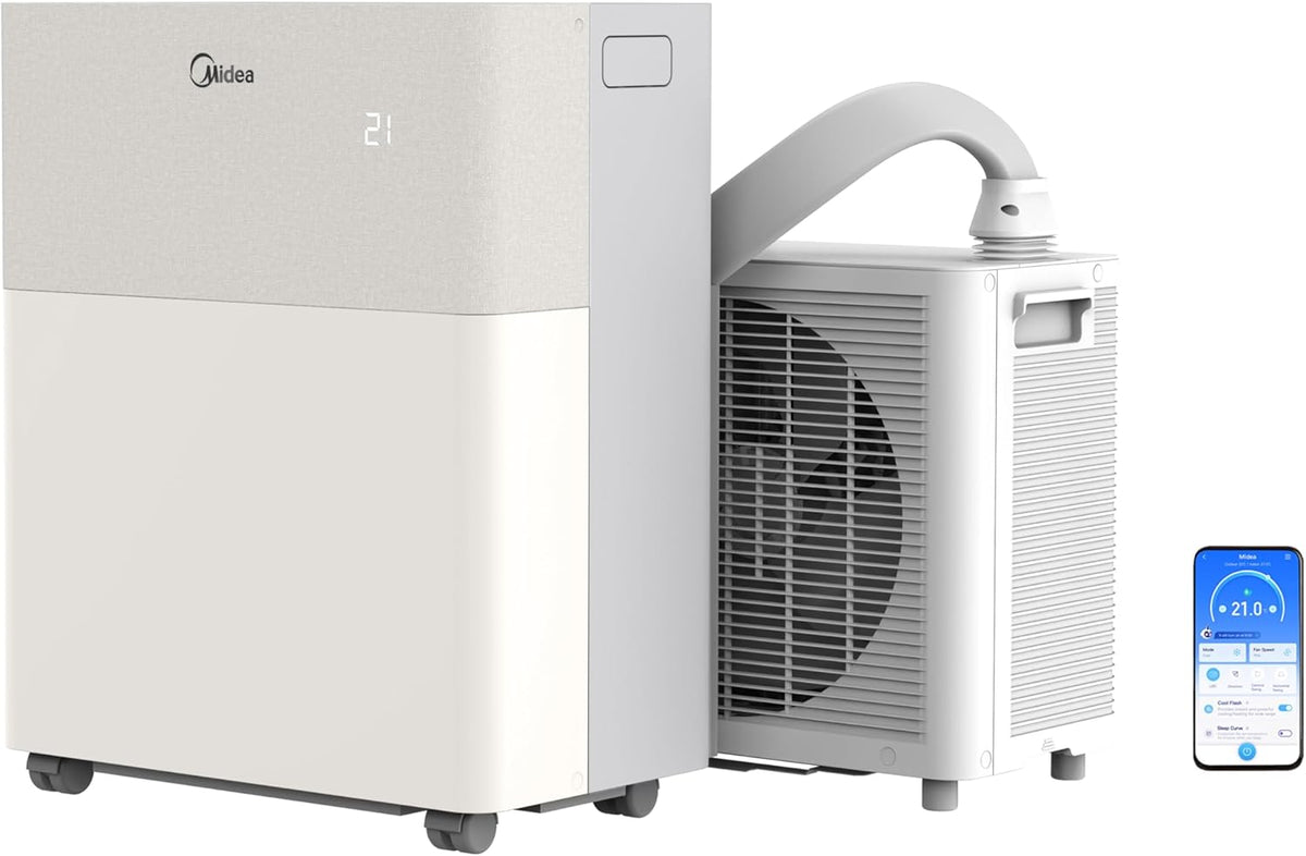 Midea PortaSplit-E Mobile Klimaanlage, Heizung, Mini-Split-Klimaanlage, Schlafzimmer, 3,5 kW, 2,7 cm, 39 dB, App, Inverter-Motor