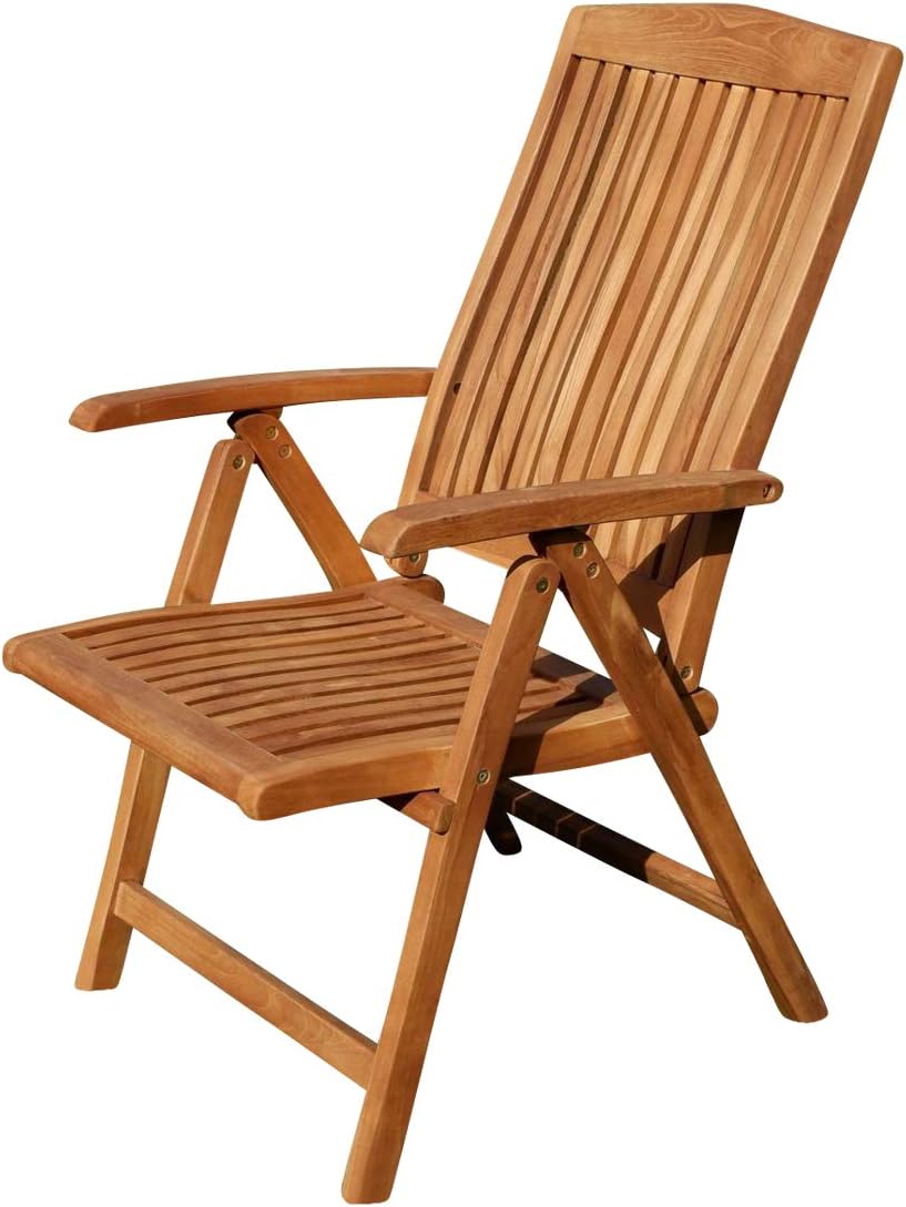 ALEOS. Teak Design Hochlehner Gartensessel, Gartenstuhl, Holzsessel, 60 cm, 108 cm, 71 cm, 10 kg