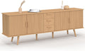 IDMarket Buffet 180 Juliette XXL Sideboard, Buffet 180 cm Juliette XXL 4 Portes Effet Lattes et 3 tiroirs, Holz