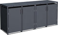 DEGAMO Mülltonnenbox 4-er Mülltonnenhaus MÜNCHEN für 4X Tonnen 120 und 240 Liter, Automatisch, 116 cm, 0,8 mm, Edelstahl