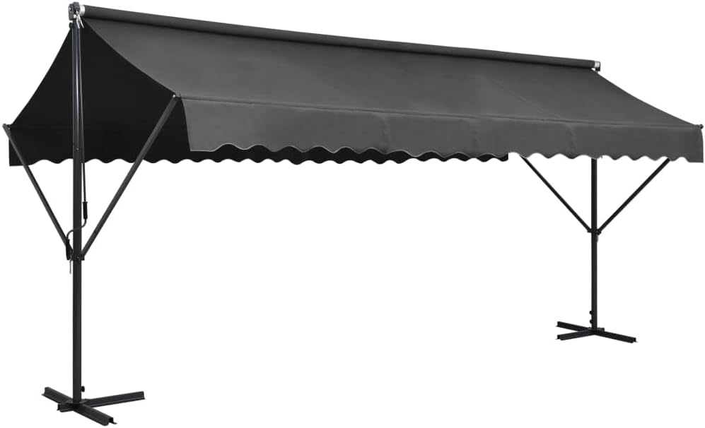VidaXL Freistehende Markise Standmarkise Gartenmarkise Sonnenschutz Terrassenüberdachung, 3 m, 60 cm