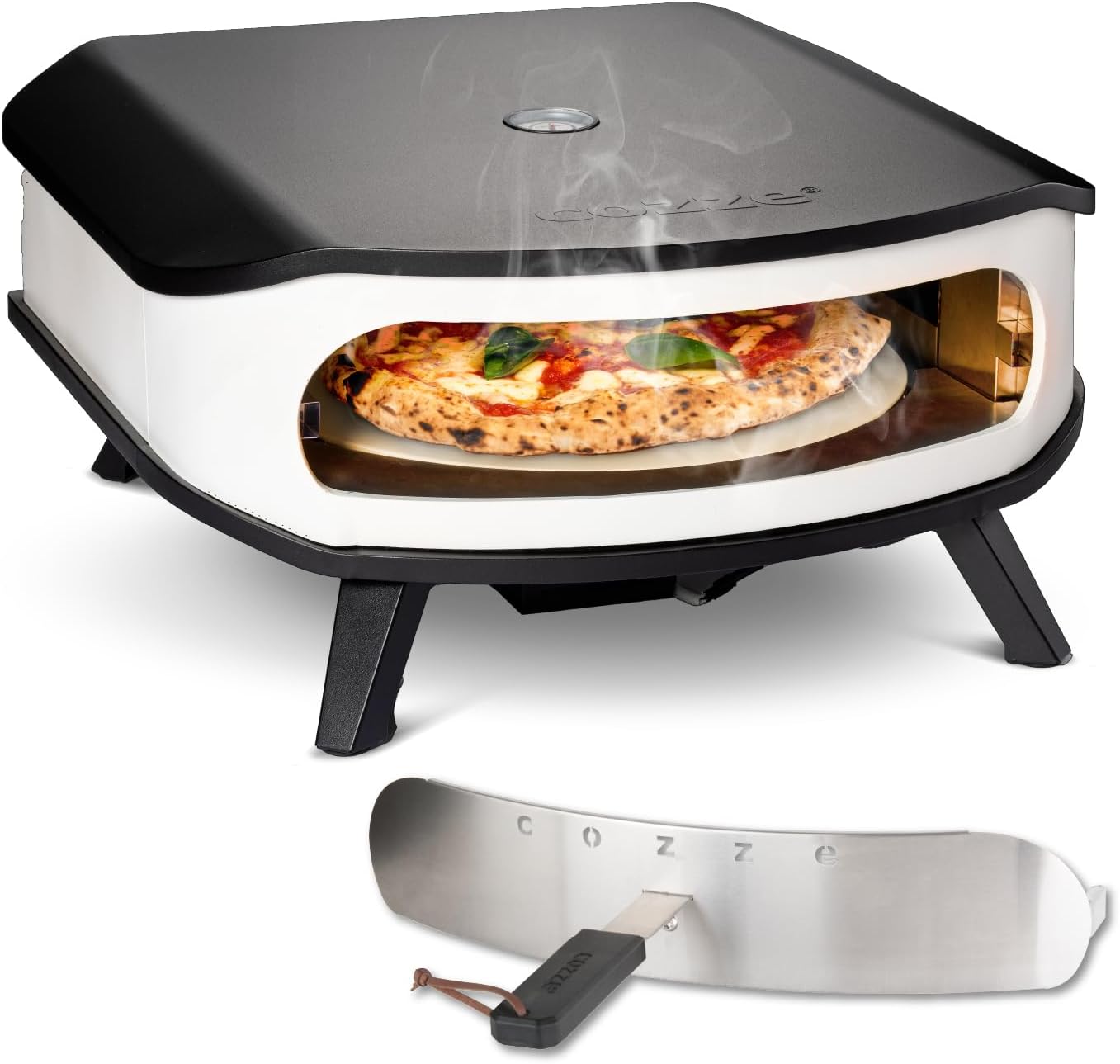 Cozze 17' Gas-Pizzaofen mit rotierendem Pizzastein, 6,0 kW, 20–25 Minuten, 2 Minuten, LED