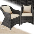 Tectake Alu Polyrattan Gartenstuhl 2er Set, Gartensessel, Rattansessel